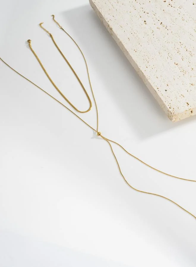 Take Two  Women Flat Snake Chain Multi-Layer Necklace for Women | Best Price UAE